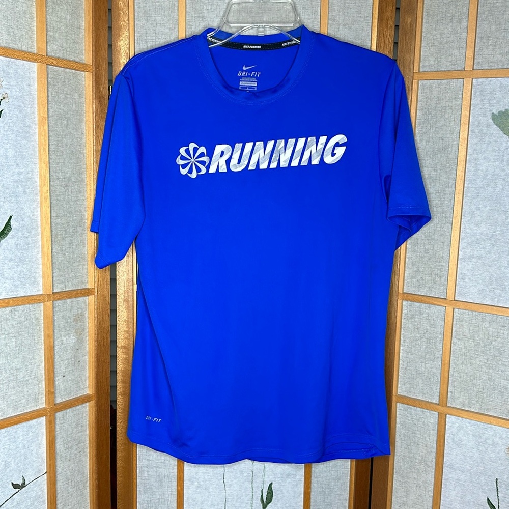 NIKE RUNNING Mens DriFit Stay Cool Lightweight Gym Top Shirt Azure Blue M unisex